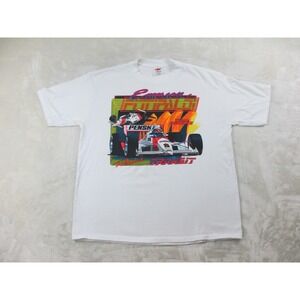 VINTAGE Emerson Fittipaldi Shirt Mens Extra Large White Rapid Transit Racing 91*